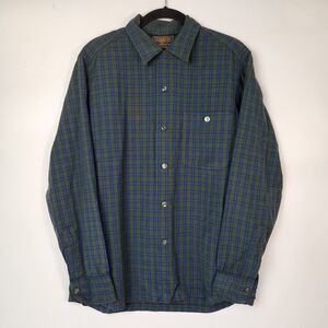 VTG Pendleton Button Down Shirt Mens M 100% Virgin Wool Plaid Eclectic Gorpcore‎